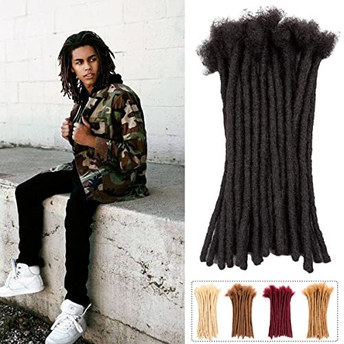 Teresa Medium 0.8cm & Small 0.4cm 10 Inch 70 Strands 100% Human Hair Dreadlock Extensions for Men/Women/Kids 0.8cm Width Full Hand-made Permanent Dread Locs Extensions Human Hair Can Be Dyed,Curled and Bleached,Natural Black