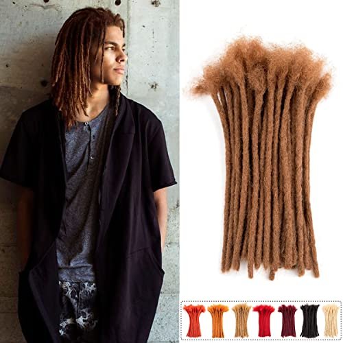 Teresa Small 0.4cm and Medium 0.8cm Width 100% Human Hair Dreadlock Extensions for Men/Women/Kids 0.4cm Width Full Hand-made Permanent Dread Locs Human Hair Can be Dyed and Bleached,From JiaJia Hair(8 Inch-70Strands,Dark Brown Color,#30)