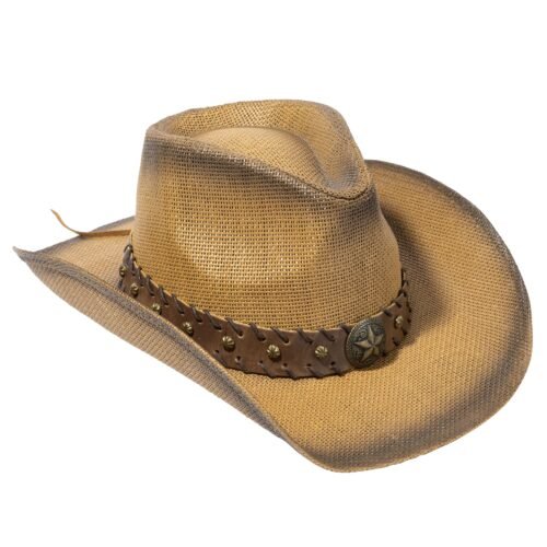 Livingston Men & Women’s Woven Straw Cowboy Hat w/Hat Band